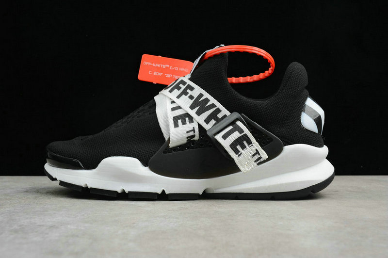 Virgil Abloh OFF WHITE x Nike Sock Dart Black White Running Shoe For Sale